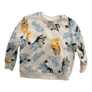 Playful Character Kids Sweatshirt - White with Blue and Yellow